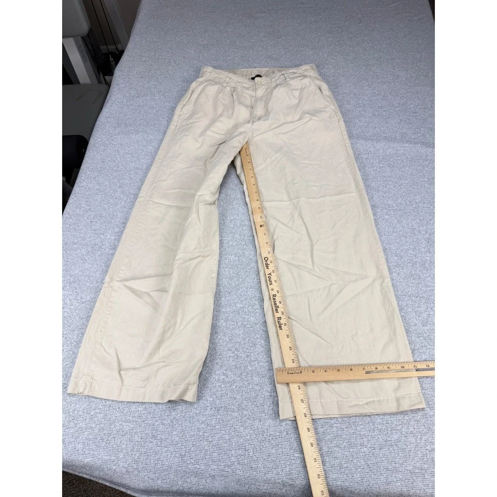Quince Drapey Twill Pleated Trouser Oatmilk Beige Wide Leg Pants 8